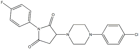 3-[4-(4-chlorophenyl)-1-piperazinyl]-1-(4-fluorophenyl)-2,5-pyrrolidinedione Struktur