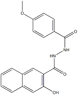 3-hydroxy-N'-{[4-(methyloxy)phenyl]carbonyl}naphthalene-2-carbohydrazide Struktur