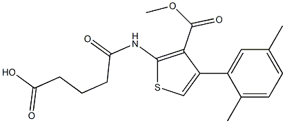 5-{[4-(2,5-dimethylphenyl)-3-(methoxycarbonyl)-2-thienyl]amino}-5-oxopentanoic acid Struktur