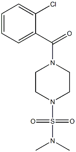 4-(2-chlorobenzoyl)-N,N-dimethyl-1-piperazinesulfonamide Struktur