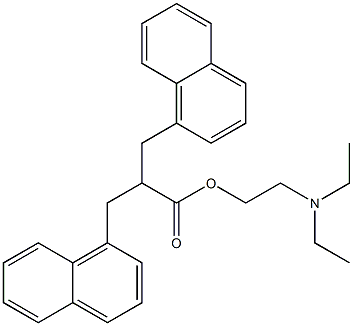 2-(diethylamino)ethyl 3-(1-naphthyl)-2-(1-naphthylmethyl)propanoate Struktur