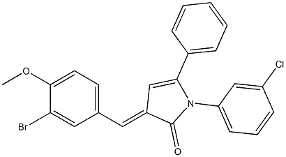 3-(3-bromo-4-methoxybenzylidene)-1-(3-chlorophenyl)-5-phenyl-1,3-dihydro-2H-pyrrol-2-one Struktur