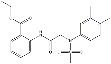 ethyl 2-({[3,4-dimethyl(methylsulfonyl)anilino]acetyl}amino)benzoate Struktur