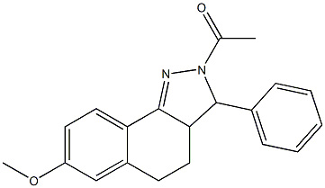 2-acetyl-7-methoxy-3-phenyl-3,3a,4,5-tetrahydro-2H-benzo[g]indazole Struktur