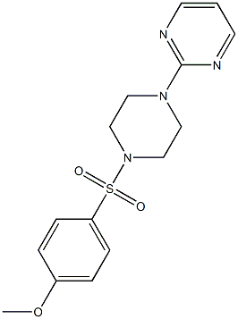 methyl 4-{[4-(2-pyrimidinyl)-1-piperazinyl]sulfonyl}phenyl ether Struktur