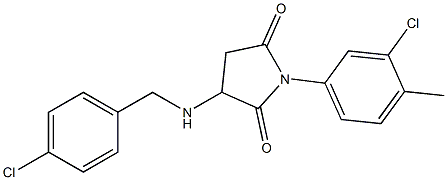 3-[(4-chlorobenzyl)amino]-1-(3-chloro-4-methylphenyl)pyrrolidine-2,5-dione Struktur