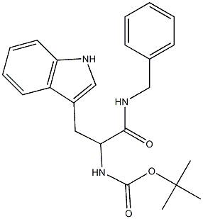 tert-butyl 2-(benzylamino)-1-(1H-indol-3-ylmethyl)-2-oxoethylcarbamate Struktur