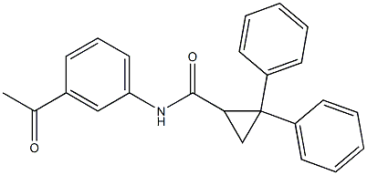 N-(3-acetylphenyl)-2,2-diphenylcyclopropanecarboxamide Struktur