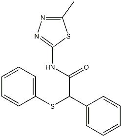 N-(5-methyl-1,3,4-thiadiazol-2-yl)-2-phenyl-2-(phenylsulfanyl)acetamide Struktur