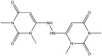 6-[2-(1,3-dimethyl-2,6-dioxo-1,2,3,6-tetrahydro-4-pyrimidinyl)hydrazino]-1,3-dimethyl-2,4(1H,3H)-pyrimidinedione Struktur