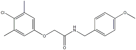 2-(4-chloro-3,5-dimethylphenoxy)-N-(4-methoxybenzyl)acetamide Struktur