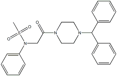 N-[2-(4-benzhydrylpiperazin-1-yl)-2-oxoethyl]-N-phenylmethanesulfonamide Struktur