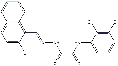 N-(2,3-dichlorophenyl)-2-{2-[(2-hydroxy-1-naphthyl)methylene]hydrazino}-2-oxoacetamide Struktur