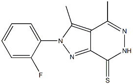 2-(2-fluorophenyl)-3,4-dimethyl-2,6-dihydro-7H-pyrazolo[3,4-d]pyridazine-7-thione Struktur