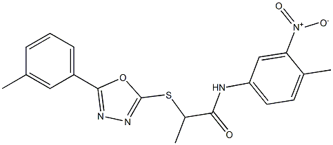 N-{3-nitro-4-methylphenyl}-2-{[5-(3-methylphenyl)-1,3,4-oxadiazol-2-yl]sulfanyl}propanamide Struktur