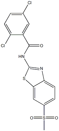 2,5-dichloro-N-[6-(methylsulfonyl)-1,3-benzothiazol-2-yl]benzamide Struktur