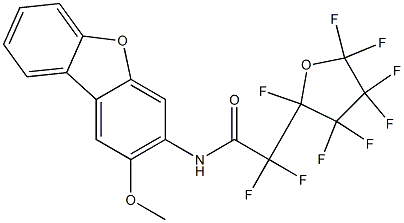 2,2-difluoro-2-(2,3,3,4,4,5,5-heptafluorotetrahydro-2-furanyl)-N-(2-methoxydibenzo[b,d]furan-3-yl)acetamide Struktur