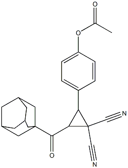 4-[3-(1-adamantylcarbonyl)-2,2-dicyanocyclopropyl]phenyl acetate Struktur