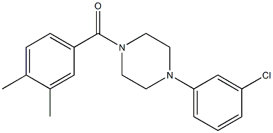 1-(3-chlorophenyl)-4-(3,4-dimethylbenzoyl)piperazine Struktur