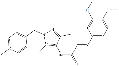 3-(3,4-dimethoxyphenyl)-N-[3,5-dimethyl-1-(4-methylbenzyl)-1H-pyrazol-4-yl]acrylamide Struktur