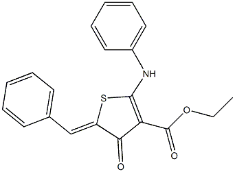 ethyl 2-anilino-5-benzylidene-4-oxo-4,5-dihydro-3-thiophenecarboxylate Struktur