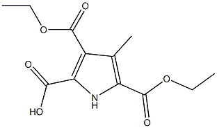 3,5-bis(ethoxycarbonyl)-4-methyl-1H-pyrrole-2-carboxylic acid Struktur