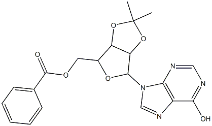 [6-(6-hydroxy-9H-purin-9-yl)-2,2-dimethyltetrahydrofuro[3,4-d][1,3]dioxol-4-yl]methyl benzoate Struktur