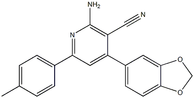 2-amino-4-(1,3-benzodioxol-5-yl)-6-(4-methylphenyl)nicotinonitrile Struktur