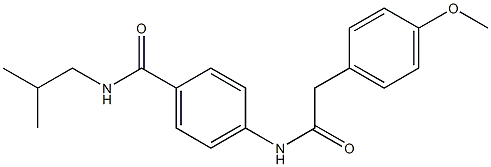 N-isobutyl-4-{[(4-methoxyphenyl)acetyl]amino}benzamide Struktur