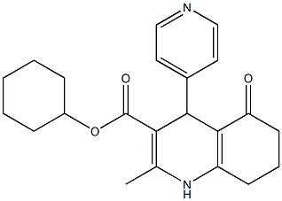 cyclohexyl 2-methyl-5-oxo-4-(4-pyridinyl)-1,4,5,6,7,8-hexahydro-3-quinolinecarboxylate Struktur