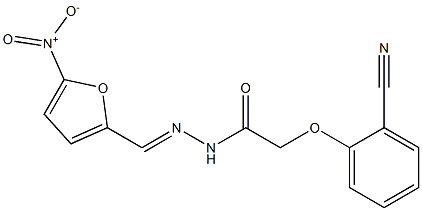 2-(2-cyanophenoxy)-N'-({5-nitro-2-furyl}methylene)acetohydrazide Struktur