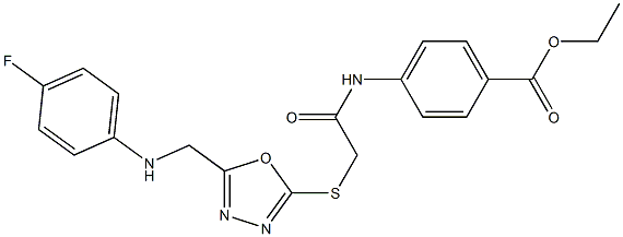 ethyl 4-{[({5-[(4-fluoroanilino)methyl]-1,3,4-oxadiazol-2-yl}sulfanyl)acetyl]amino}benzoate Struktur