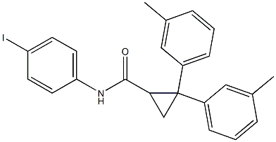 N-(4-iodophenyl)-2,2-bis(3-methylphenyl)cyclopropanecarboxamide Struktur