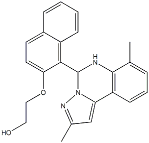 2-{[1-(2,7-dimethyl-5,6-dihydropyrazolo[1,5-c]quinazolin-5-yl)-2-naphthyl]oxy}ethanol Struktur