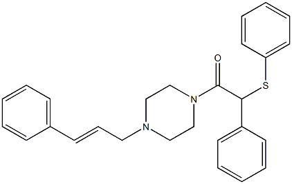 2-(4-cinnamyl-1-piperazinyl)-2-oxo-1-phenylethyl phenyl sulfide Struktur