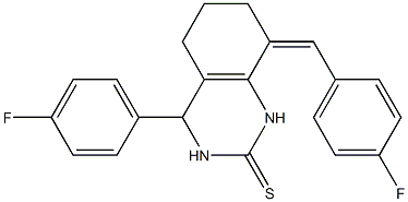 8-(4-fluorobenzylidene)-4-(4-fluorophenyl)-3,4,5,6,7,8-hexahydro-2(1H)-quinazolinethione Struktur