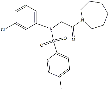 N-[2-(1-azepanyl)-2-oxoethyl]-N-(3-chlorophenyl)-4-methylbenzenesulfonamide Struktur