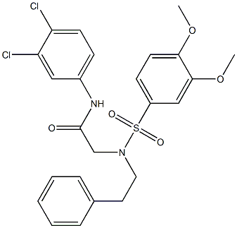 N-(3,4-dichlorophenyl)-2-[[(3,4-dimethoxyphenyl)sulfonyl](2-phenylethyl)amino]acetamide Struktur