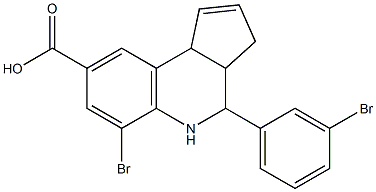 6-bromo-4-(3-bromophenyl)-3a,4,5,9b-tetrahydro-3H-cyclopenta[c]quinoline-8-carboxylic acid Struktur