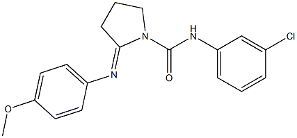 N-(3-chlorophenyl)-2-[(4-methoxyphenyl)imino]-1-pyrrolidinecarboxamide Struktur