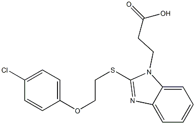 3-(2-{[2-(4-chlorophenoxy)ethyl]sulfanyl}-1H-benzimidazol-1-yl)propanoic acid Struktur