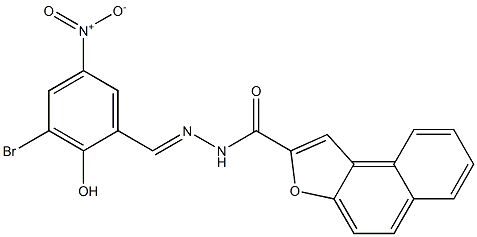 N'-{3-bromo-2-hydroxy-5-nitrobenzylidene}naphtho[2,1-b]furan-2-carbohydrazide Struktur