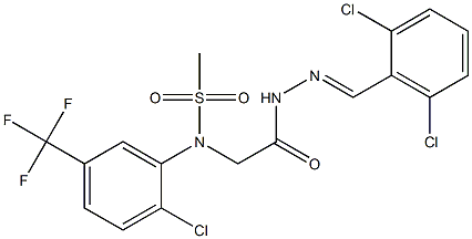 N-[2-chloro-5-(trifluoromethyl)phenyl]-N-{2-[2-(2,6-dichlorobenzylidene)hydrazino]-2-oxoethyl}methanesulfonamide Struktur