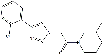 1-{[5-(2-chlorophenyl)-2H-tetraazol-2-yl]acetyl}-3-methylpiperidine Struktur