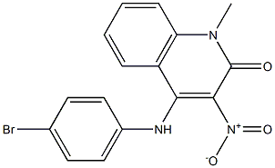 4-(4-bromoanilino)-3-nitro-1-methyl-2(1H)-quinolinone Struktur