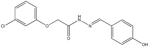 2-(3-chlorophenoxy)-N'-(4-hydroxybenzylidene)acetohydrazide Struktur