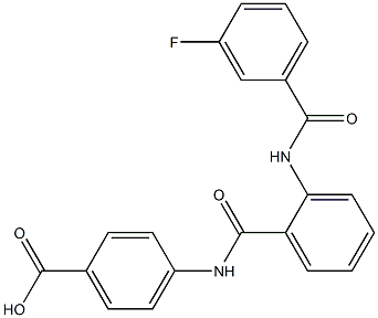 4-({2-[(3-fluorobenzoyl)amino]benzoyl}amino)benzoic acid Struktur