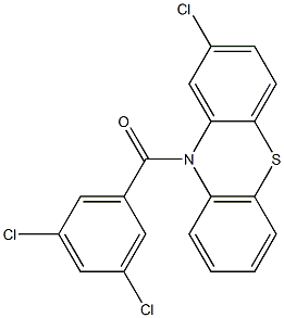 2-chloro-10-(3,5-dichlorobenzoyl)-10H-phenothiazine Struktur