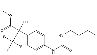 ethyl 2-(4-{[(butylamino)carbonyl]amino}phenyl)-3,3,3-trifluoro-2-hydroxypropanoate Struktur