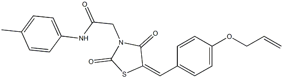 2-{5-[4-(allyloxy)benzylidene]-2,4-dioxo-1,3-thiazolidin-3-yl}-N-(4-methylphenyl)acetamide Struktur